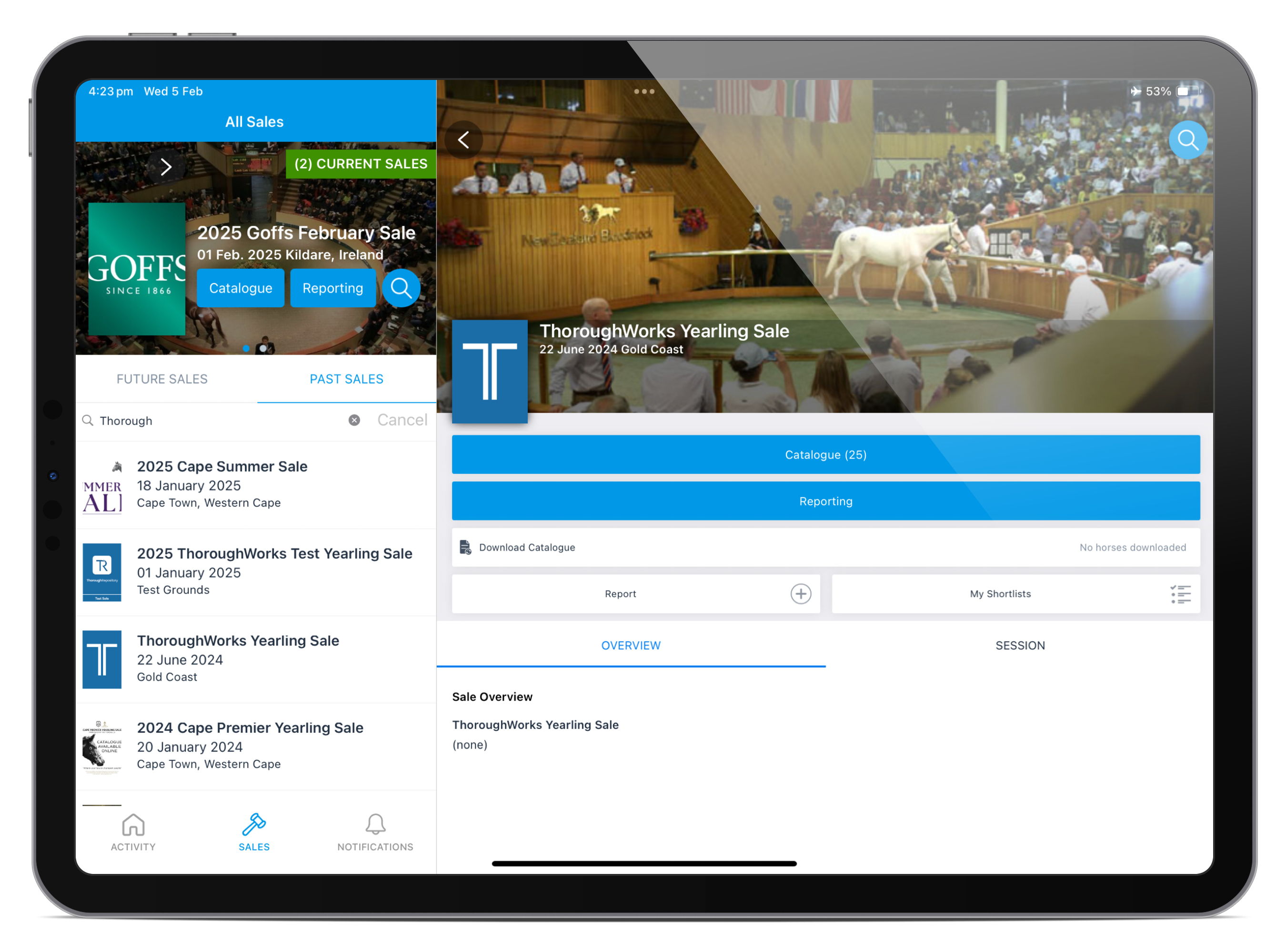 ThoroughWorks Horse Catalog on iPad